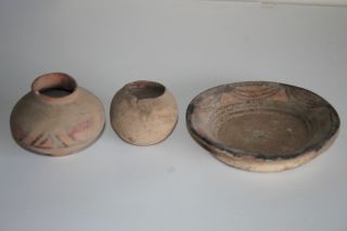 3 Ancient Indus Valley Pottery Cup/plate 2800 1800 Bc Harappan photo