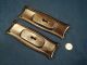 2 Antique Tiger Brass Pocket Door Pulls 1910 Pressed Brass Door Knobs & Handles photo 1
