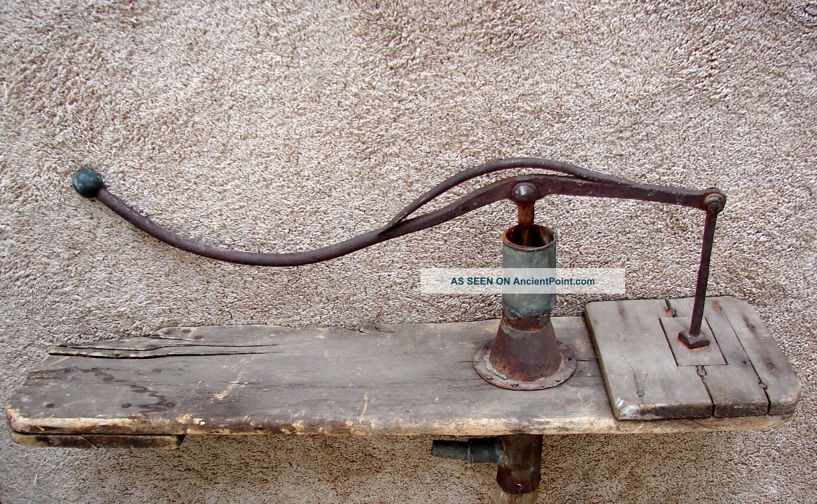 Antique Primitive Iron Metal Wood Well/cistern Water Pump Homesteading Steampunk Primitives photo