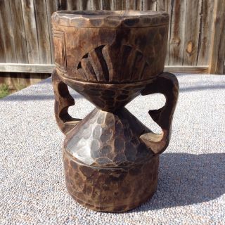 Wooden African Cuban Ceremonial Bowl Cup Chalice photo
