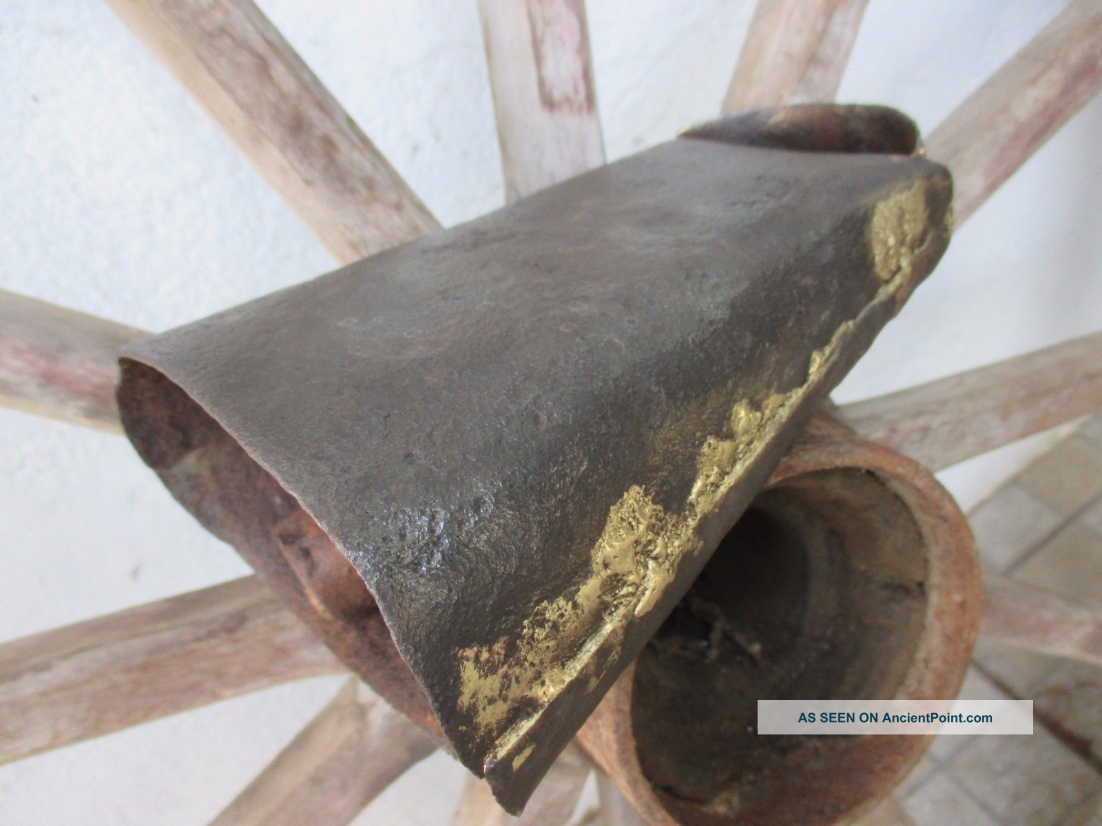 Antique Large Handmade 1800s Rustic Cow Bull Bell Very Old Great Sound Primitives photo