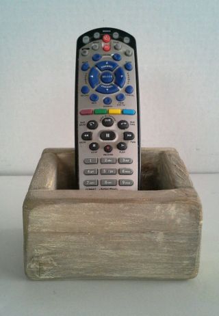 Primitive Country Aged Wood Remote Holder Cell Phone Holder Miscellaneous Box photo