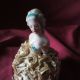 2 Antique Half Doll Pincusions Handpainted Porcelain Busts Lace Silky Skirts Pin Cushions photo 4
