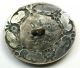 Antique French Enamel Button Paris Back Hand Paint Flowers Silver & Gilt Accents Buttons photo 1
