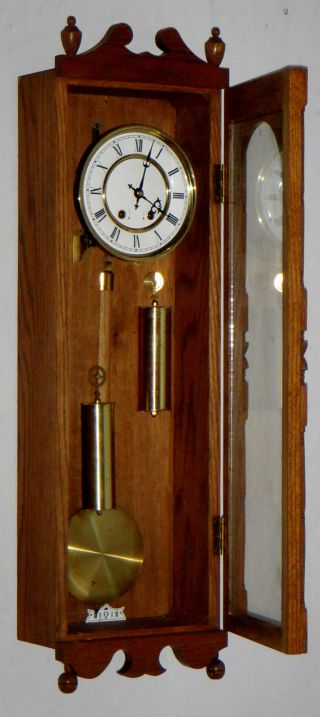 Large 2 Weight Hermle Chime Wall Clock Vienna Regulator Sbs Feintechnik photo