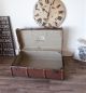 Antique Travel Steamer Trunk Coffee Table Vintage Storage Chest With Tray Ship Equipment photo 10