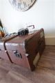 Antique Travel Steamer Trunk Coffee Table Vintage Storage Chest With Tray Ship Equipment photo 2