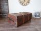 Antique Travel Steamer Trunk Coffee Table Vintage Storage Chest With Tray Ship Equipment photo 5