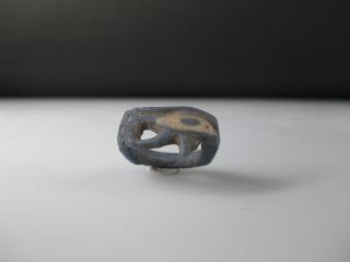 Jff - An Ancient Egyptian Blue Faience Wedjat Eye Ring / Amarna Period photo
