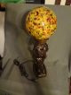 Gorgeous Art Deco Lady Lamp Marbled Splatter End Of Day Globe Shade Art Deco photo 3