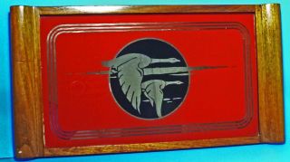 Art Deco Flying Geese Cocktail Bar Serving Tray Mirrored Reverse Painted Lackner photo