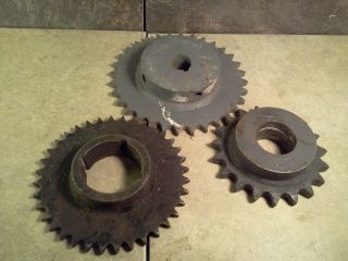 Old Antique Industrial Decor Heavy Iron Gear Cogs (3) - Steampunk - Sprockets photo