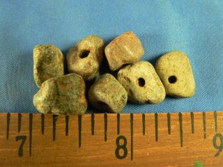 Pre - 1600 Ancient Stone Trade Beads Steatite Stone Cherokee Tellico Plains Site photo