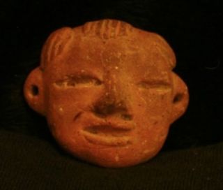 Pre Columbian Native Central American Indian Colima Red Ware Face photo