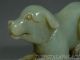 Old Chinese Celadon Nephrite Jade Foo Dog Statue/toggle 19thc. Dogs photo 5