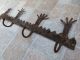 Antique 19th Century Hand Forged Iron Hook Hanger Old Fireplace Vintage Islamic photo 3