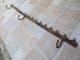 Antique 19th Century Hand Forged Iron Hook Hanger Old Fireplace Vintage Islamic photo 1