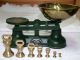 Vintage English Salter Staffordshire Balance Kitchen Scales & 7 Bell Weights Scales photo 1