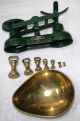 Vintage English Salter Staffordshire Balance Kitchen Scales & 7 Bell Weights Scales photo 4