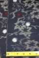 Vintage Japanese Indigo Cotton Retro Leafy Kasuri Kimono Fabric Patchwork 58 