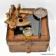 Solid Brass Nautical Collectable Sextant Leather Case With Magnifier,  Compass Sextants photo 1