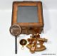 Solid Brass Nautical Collectable Sextant Leather Case With Magnifier,  Compass Sextants photo 2