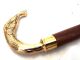 Elephant Face Designer Handle Walking Stick - Brass And Wood Walking Stick Other Maritime Antiques photo 5