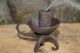 Unique Antique Primitive Wrought Iron Rushlight Holder Candlestick Rush Light Primitives photo 3