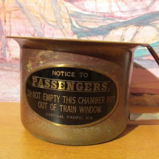 Antique Central Pacific Railroad Train,  Brass / Copper Chamber Pot Good Cond. photo