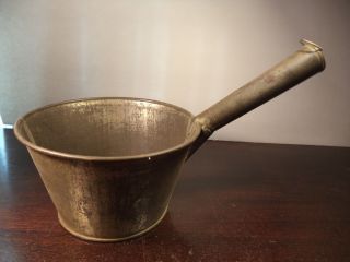 Vintage Aged Primitive Colonial Style Country Metal Water Dipping Laddle Cup photo