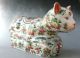 Large 19th C.  Chinese Porcelain Famille Rose Pillow Cat Figure Marked ' Guanxu ' Men, Women & Children photo 4