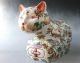 Large 19th C.  Chinese Porcelain Famille Rose Pillow Cat Figure Marked ' Guanxu ' Men, Women & Children photo 6