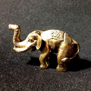 Thai Amulets Elephant King Brass Figurine Rare Power Magic Lucky Wealth Rich D23 photo