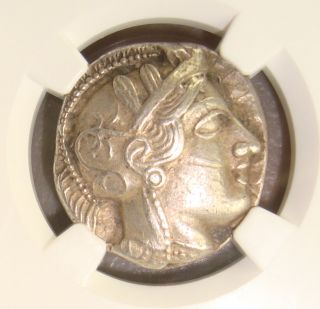 440 - 404 Bc Attica,  Athens Athena Owl Ancient Greek Silver Tetradrachm Ngc Ch.  Xf photo