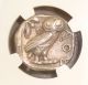 440 - 404 Bc Attica,  Athens Athena Owl Ancient Greek Silver Tetradrachm Ngc Ch.  Xf Greek photo 1