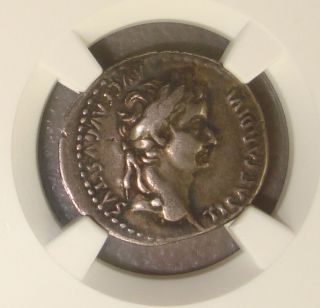 14 - 37 Ad Tiberius Tribute Penny Of Bible Ancient Roman Silver Denarius Ngc Vf photo