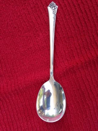 Sterling Silver Damask Rose Sugar Spoon Oneida Heirloom No Monogram Euc photo
