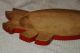 Antique Primitive Wood Pig Cutting Board With Red Painted Edge Primitives photo 1
