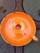 Vtg Enamelware Orange Taper Candle Holder Perfect For Fall Primitives photo 1