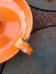Vtg Enamelware Orange Taper Candle Holder Perfect For Fall Primitives photo 5