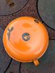 Vtg Enamelware Orange Taper Candle Holder Perfect For Fall Primitives photo 7