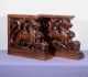 French Antique Wood Statues Posts Feet W/griffins Or Lions Architectural Carved Columns & Posts photo 2
