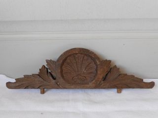 Antique French Wood Carved Pediment Panel photo