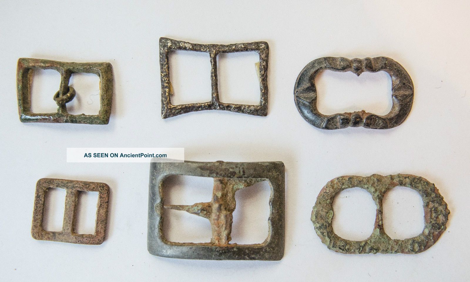 6 Buckles Circa 1600 - 1700 Metal Detecting Finds British photo