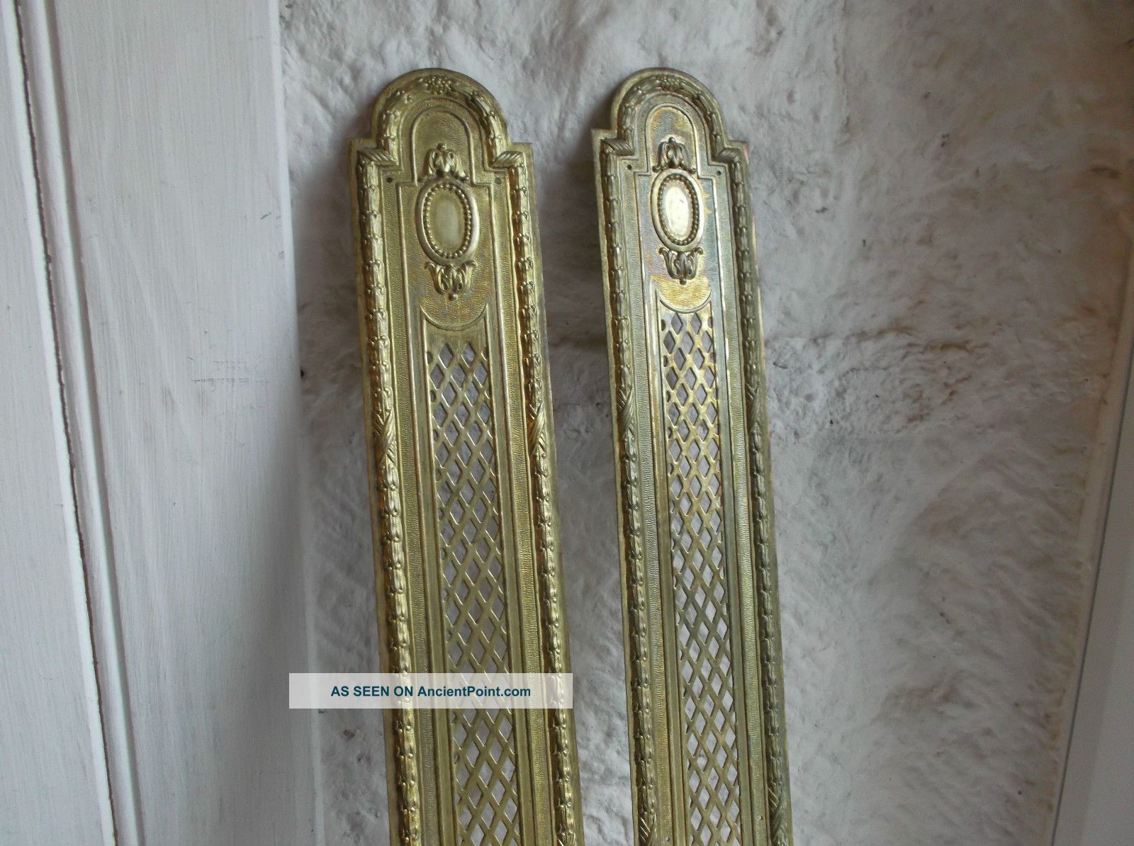 French Brass Push Plate Door Ornate Timeless Antique Divine Chateau Door Plates & Backplates photo