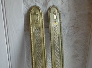 French Brass Push Plate Door Ornate Timeless Antique Divine Chateau photo