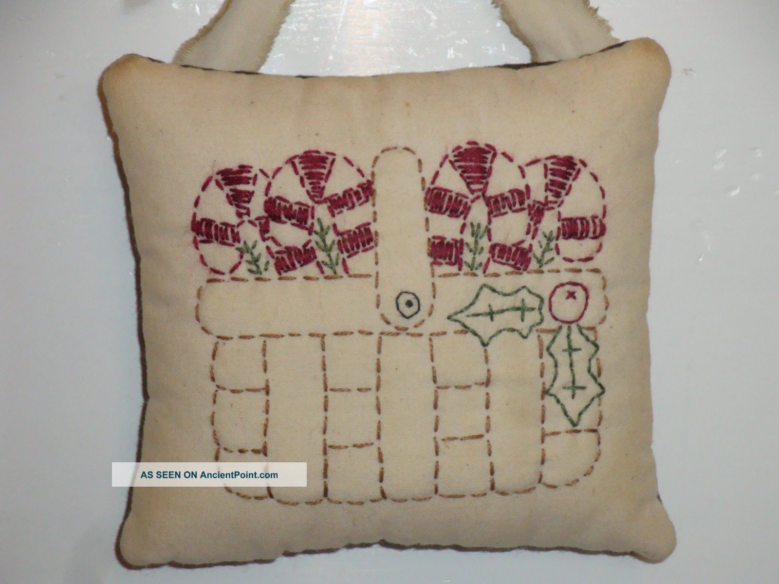 Hanging Stitchery/handstitched/folk Art/prim Decor/grungy Primitives photo