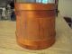 Antique Wood Firkin Pantry Sugar Bucket Pail With Lid Top No Damage Primitives photo 5