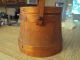 Antique Wood Firkin Pantry Sugar Bucket Pail With Lid Top No Damage Primitives photo 6