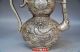 Collecting Chinese Silver Copper Handwork Carved Gourd Style Flagon Teapots photo 5